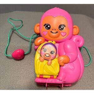 Mattel Polly Pocket Adventures in Rio 2 in 1 Momma Monkey & Baby Detachable-READ